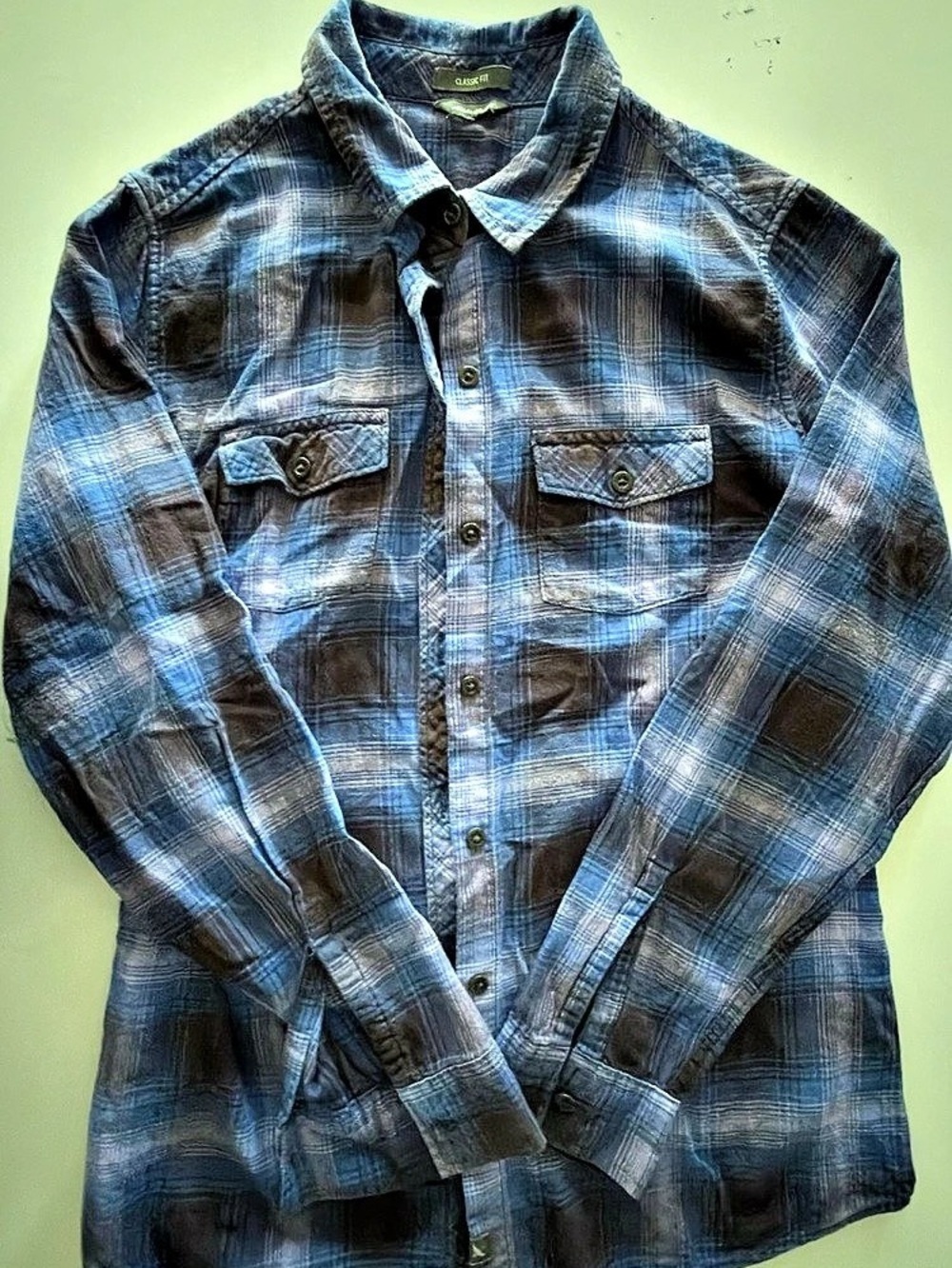 Eddie Bauer Classic Fit Plaid Button Down in purple